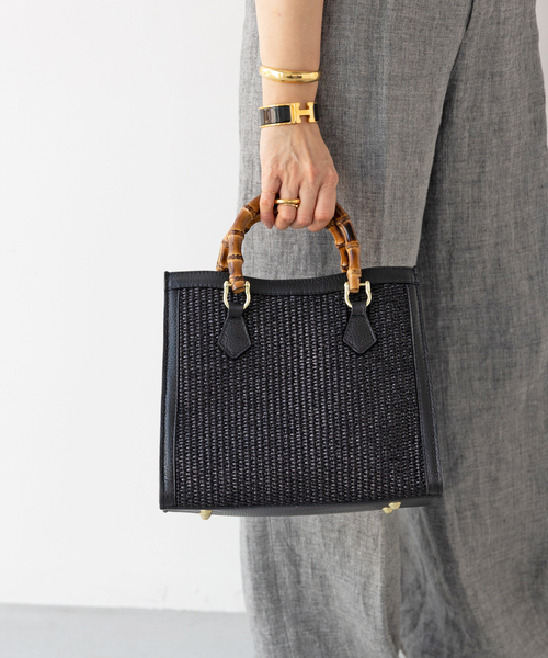 限定価格 AULENTTI オウレンティバンブートートバッグ かごバッグ未使用品 セール】【AULENTTI/オウレンティ】 BAMBOO トートバッグ（ショルダー