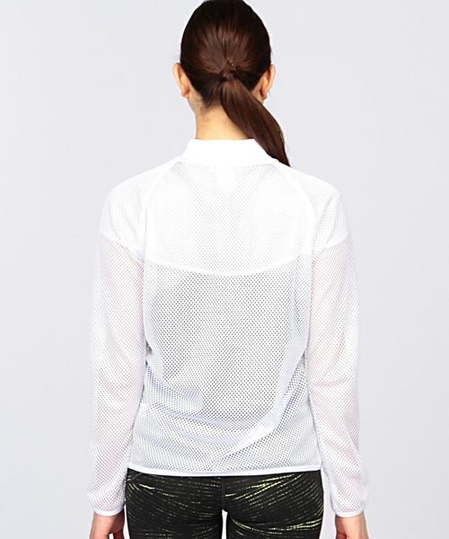 NIKE（ナイキ）の「NIKE（ナイキ） RU MESH JACKET（ナイロンジャケット・レディース・ホワイト/パープル・SMALL/MEDIUM）」の3枚目の写真