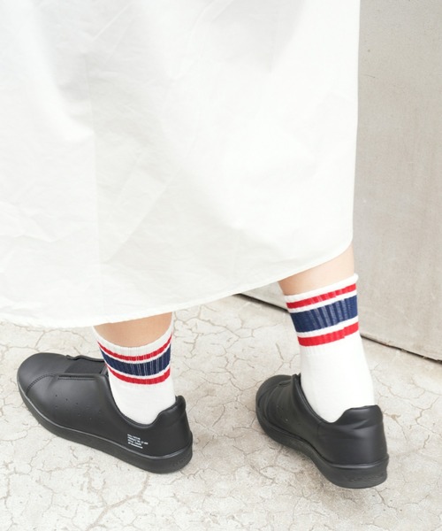 GUNZE（グンゼ）の「【GUNZE×TYPY】ラインショートソックス（ソックス/靴下・レディース・グリーン/ダークグリーン/ネイビー/オレンジ/ピンク・25㎝～27㎝/23㎝～25㎝）」の7枚目の写真