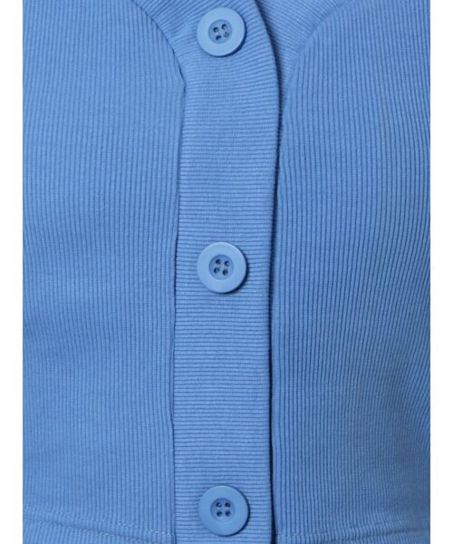 EMODA(エモダ)の「フロントボタンショートリブトップ(Tシャツ/カットソー・レディース・ホワイト/ブラック/ブルー・FREE)」の21枚目の写真