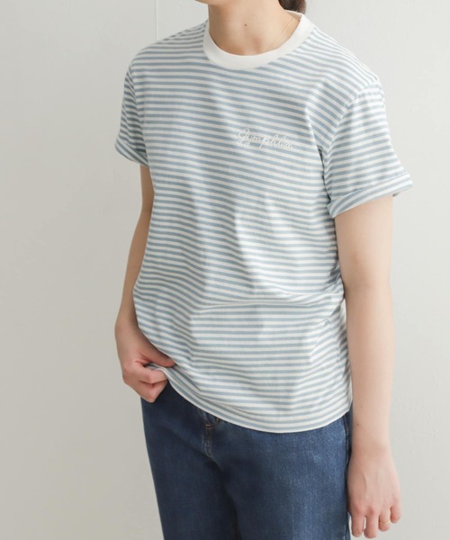 GYMPHLEX（ジムフレックス）の「GYMPHLEX　COMBED COTTON JERSEY T-SHIRTS（Tシャツ/カットソー・レディース・チャコールグレー/オレンジ/ブルー系その他/ホワイト系その他/ホワイト・12）」の5枚目の写真