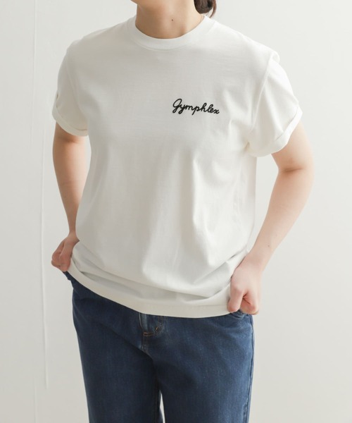 GYMPHLEX（ジムフレックス）の「GYMPHLEX　COMBED COTTON JERSEY T-SHIRTS（Tシャツ/カットソー・レディース・チャコールグレー/オレンジ/ブルー系その他/ホワイト系その他/ホワイト・12）」の6枚目の写真