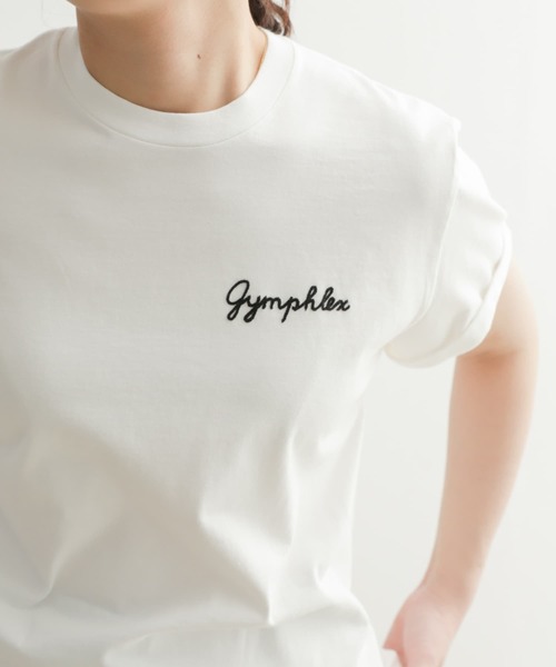 GYMPHLEX（ジムフレックス）の「GYMPHLEX　COMBED COTTON JERSEY T-SHIRTS（Tシャツ/カットソー・レディース・チャコールグレー/オレンジ/ブルー系その他/ホワイト系その他/ホワイト・12）」の7枚目の写真