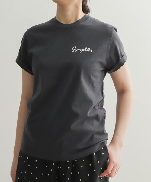 GYMPHLEX（ジムフレックス）の「GYMPHLEX　COMBED COTTON JERSEY T-SHIRTS（Tシャツ/カットソー・レディース・チャコールグレー/オレンジ/ブルー系その他/ホワイト系その他/ホワイト・12）」の8枚目の写真