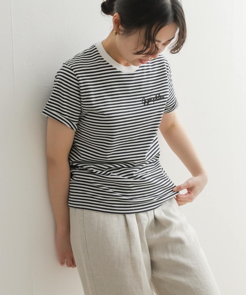 GYMPHLEX（ジムフレックス）の「GYMPHLEX　COMBED COTTON JERSEY T-SHIRTS（Tシャツ/カットソー・レディース・チャコールグレー/オレンジ/ブルー系その他/ホワイト系その他/ホワイト・12）」の10枚目の写真