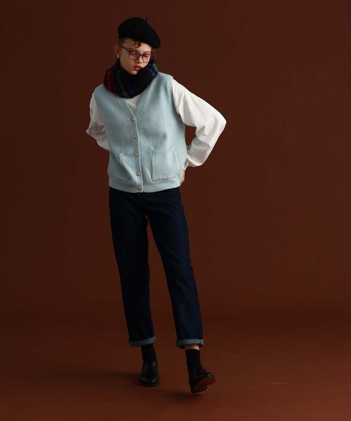 sara&cake（サラアンドケイク）の「ボタンニットベスト（ベスト・レディース・ライトブルー/ネイビー/グリーン・FREE）」の17枚目の写真