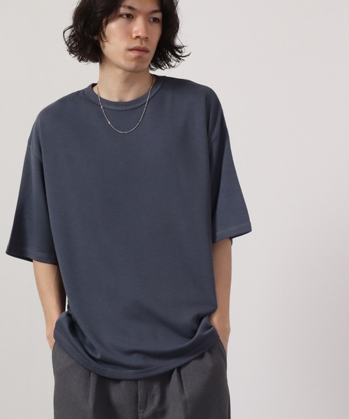 FUNALIVE(ファンアライブ)の「TRポンチルーズシルエット配色ステッチ半袖TEE(Tシャツ/カットソー・メンズ・ブルーグレー/ワイン/カーキ/ブラック/グレー/ベージュ/チャコール/ホワイト/キャメル・M/L)」の5枚目の写真
