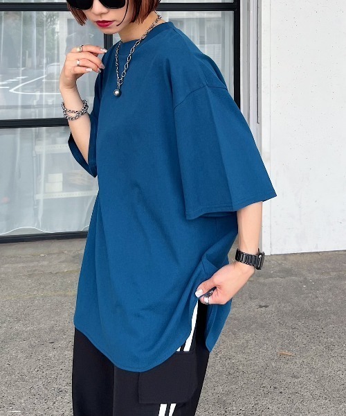 PAGEBOY（ページボーイ）の「WEB限定アイテム / BIGシルエットTシャツ（Tシャツ/カットソー・レディース・ブラック/ターコイズブルー/パープル/オフホワイト/グレイッシュベージュ/ホワイト系その他・FREE）」の6枚目の写真