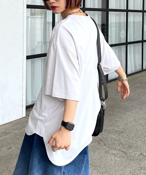 PAGEBOY（ページボーイ）の「WEB限定アイテム / BIGシルエットTシャツ（Tシャツ/カットソー・レディース・ブラック/ターコイズブルー/パープル/オフホワイト/グレイッシュベージュ/ホワイト系その他・FREE）」の20枚目の写真