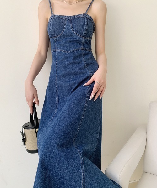 Vipoa（ヴィポア）の「デニムコンパクトキャミワンピース（ワンピース・レディース・ブルー・FREE）」の13枚目の写真