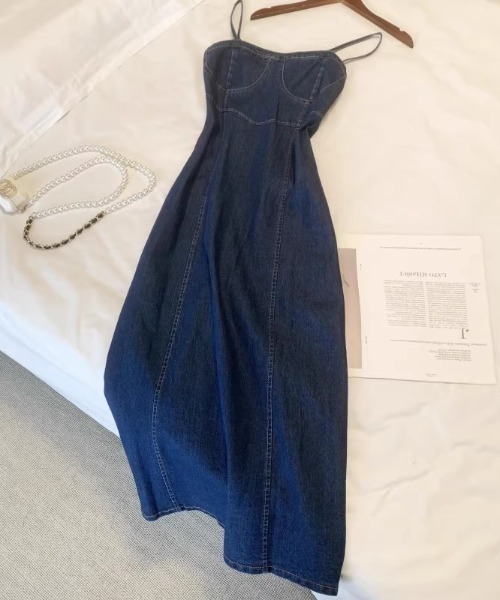 Vipoa（ヴィポア）の「デニムコンパクトキャミワンピース（ワンピース・レディース・ブルー・FREE）」の7枚目の写真