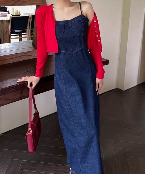 Vipoa（ヴィポア）の「デニムコンパクトキャミワンピース（ワンピース・レディース・ブルー・FREE）」の14枚目の写真