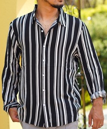 23クールストライプロングシャツ