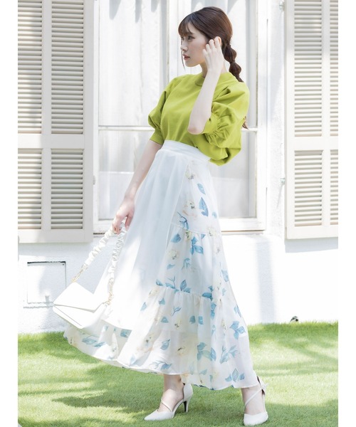 DURAS(デュラス)の「シアー花柄レイヤードスカート(スカート DURAS(デュラス)の「シアー花柄レイヤードスカート(スカート