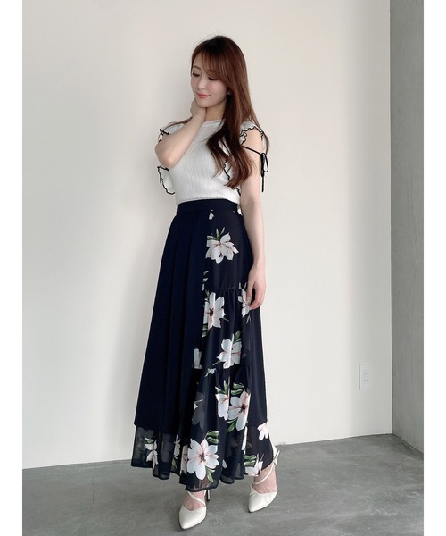【最終値下】openyy 花柄レイヤードスカート DURAS（デュラス）の「シアー花柄レイヤードスカート（スカート）」 - WEAR