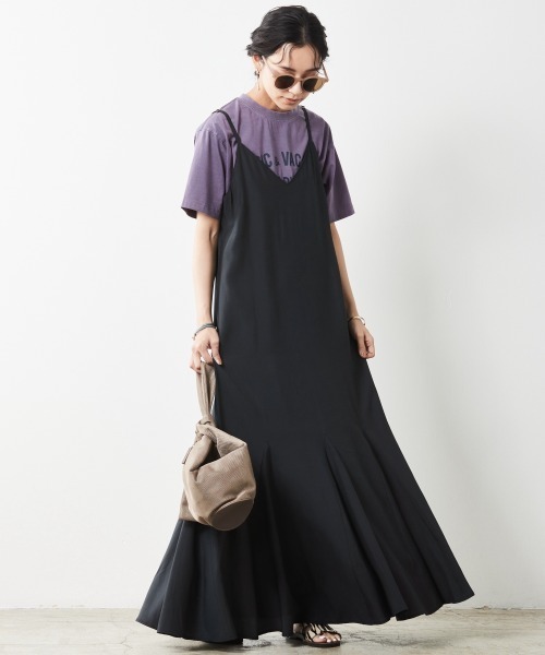 CHIC STYLE（シックスタイル）の「＜大きいサイズ＞裾フレアキャミソールマキシワンピース シックスタイル（ワンピース・レディース・ブラック/キャメル・L/LL/3L/4L/5L）」の13枚目の写真