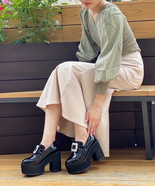 セール】厚底ビジューバックルローファー（ローファー