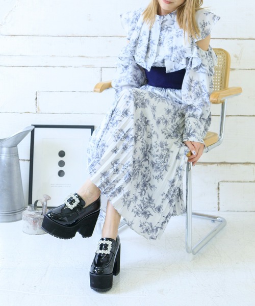 attagirl(アタガール)の「厚底ビジューバックルローファー(ローファー・レディース・ブラック系その他/ホワイト・S/M/L/LL/3L)」の9枚目の写真