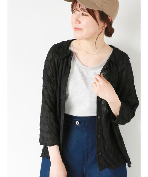 ehka sopo（エヘカソポ）の「花柄カットレースカーディガン（カーディガン/ボレロ・レディース・オフホワイト/ブルー/ライトベージュ/ブラック・F）」の3枚目の写真