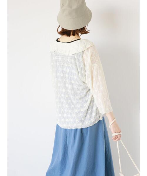 ehka sopo（エヘカソポ）の「花柄カットレースカーディガン（カーディガン/ボレロ・レディース・オフホワイト/ブルー/ライトベージュ/ブラック・F）」の17枚目の写真