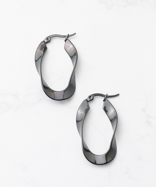 B.I.D.(ビーアイディー)の「《Stainless》Tears Ring Pierce 35mm-ティアーズリング ピアス(ピアス(両耳用)・レディース・ゴールド/ブラック/シルバー・FREE)」の1枚目の写真