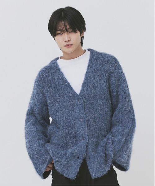 17HR（セブンティーンアワーズ）の「モヘアライクVネックニットカーディガン（カーディガン/ボレロ・レディース・ブラック/オフホワイト/ブルー・FREE）」の13枚目の写真