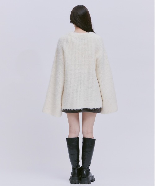 17HR（セブンティーンアワーズ）の「モヘアライクVネックニットカーディガン（カーディガン/ボレロ・レディース・ブラック/オフホワイト/ブルー・FREE）」の19枚目の写真