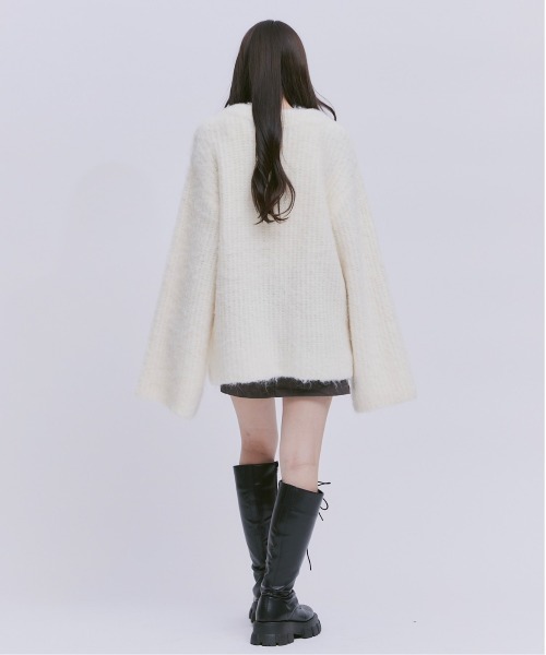 17HR（セブンティーンアワーズ）の「モヘアライクVネックニットカーディガン（カーディガン/ボレロ・レディース・ブラック/オフホワイト/ブルー・FREE）」の21枚目の写真