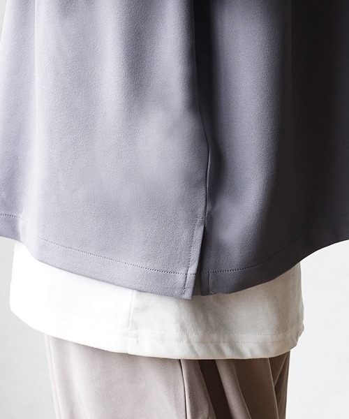 MinoriTY（マイノリティ）の「【MinoriTY】さらさら梨地夏素材レギュラーカラービッグ半袖シャツ オーバーサイズ ルーズシルエット メンズ ストレッチ 夏服（シャツ/ブラウス・メンズ・ブラック/ブラウン/ブルーグリーン/グレー・S/M/L）」の9枚目の写真