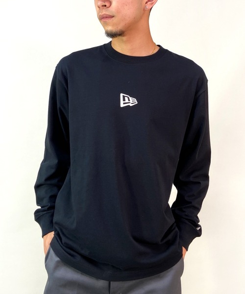 NEW ERA(ニューエラ)の「NEW ERA/ニューエラ ロンT ワンポイント クルーネック 13755425/13755426/13755427/13755428(Tシャツ/カットソー・メンズ・ベージュ/ホワイト/ブラック/グリーン・XL/L/XXL/M)」の2枚目の写真