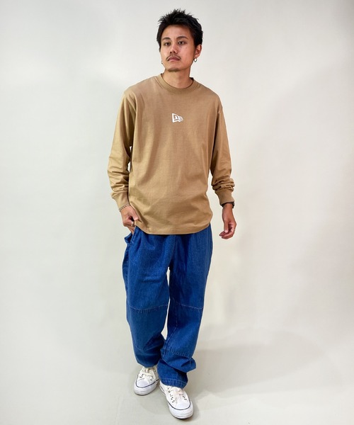NEW ERA(ニューエラ)の「NEW ERA/ニューエラ ロンT ワンポイント クルーネック 13755425/13755426/13755427/13755428(Tシャツ/カットソー・メンズ・ベージュ/ホワイト/ブラック/グリーン・XL/L/XXL/M)」の15枚目の写真