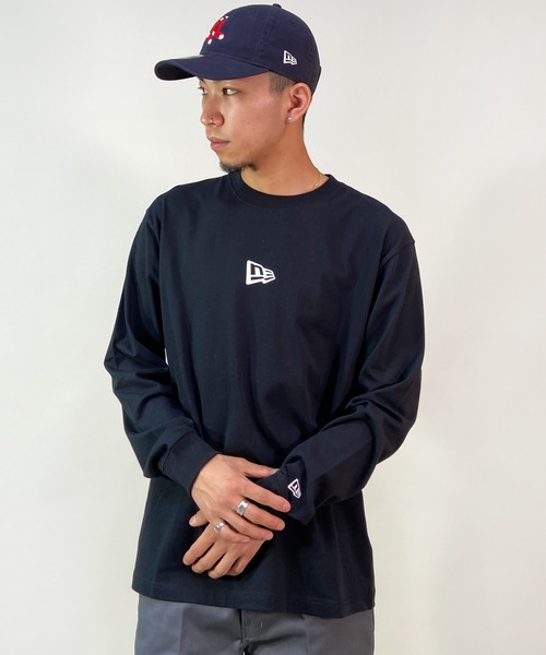 NEW ERA(ニューエラ)の「NEW ERA/ニューエラ ロンT ワンポイント クルーネック 13755425/13755426/13755427/13755428(Tシャツ/カットソー・メンズ・ベージュ/ホワイト/ブラック/グリーン・XL/L/XXL/M)」の9枚目の写真