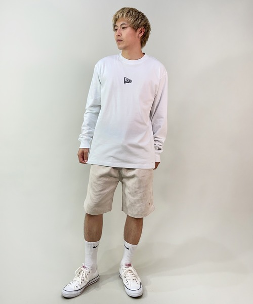 NEW ERA(ニューエラ)の「NEW ERA/ニューエラ ロンT ワンポイント クルーネック 13755425/13755426/13755427/13755428(Tシャツ/カットソー・メンズ・ベージュ/ホワイト/ブラック/グリーン・XL/L/XXL/M)」の7枚目の写真