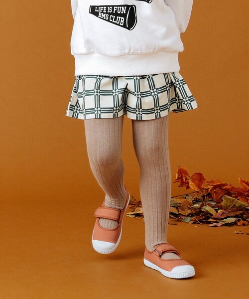B:MING by BEAMS（ビーミングバイビームス）の「B:MING by BEAMS / タイル柄プリント キュロットパンツ（100～140cm）（その他パンツ・キッズ・オレンジ/グリーン・100/110/140/130/120）」の4枚目の写真