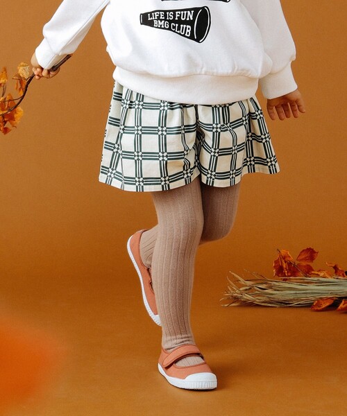 B:MING by BEAMS（ビーミングバイビームス）の「B:MING by BEAMS / タイル柄プリント キュロットパンツ（100～140cm）（その他パンツ・キッズ・オレンジ/グリーン・100/110/140/130/120）」の6枚目の写真