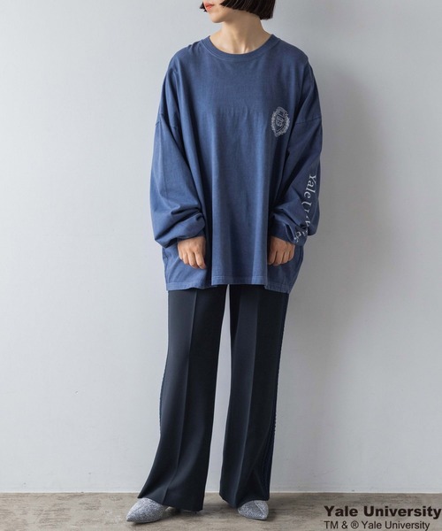 yuw（ユウ）の「ＣＯＬＬＥＧＥ　Ｔｅｅロングスリーブ　973021（Tシャツ/カットソー・レディース・ネイビー/ブラック・FREE）」の17枚目の写真