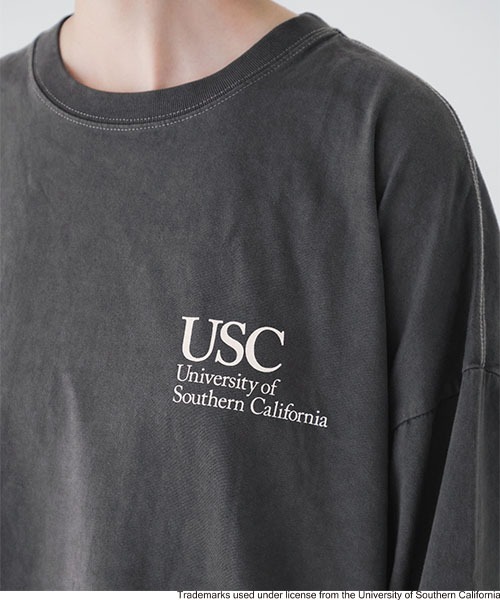 yuw（ユウ）の「ＣＯＬＬＥＧＥ　Ｔｅｅロングスリーブ　973021（Tシャツ/カットソー・レディース・ネイビー/ブラック・FREE）」の6枚目の写真