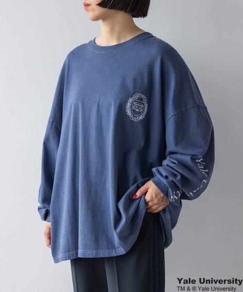 yuw（ユウ）の「ＣＯＬＬＥＧＥ　Ｔｅｅロングスリーブ　973021（Tシャツ/カットソー・レディース・ネイビー/ブラック・FREE）」の9枚目の写真