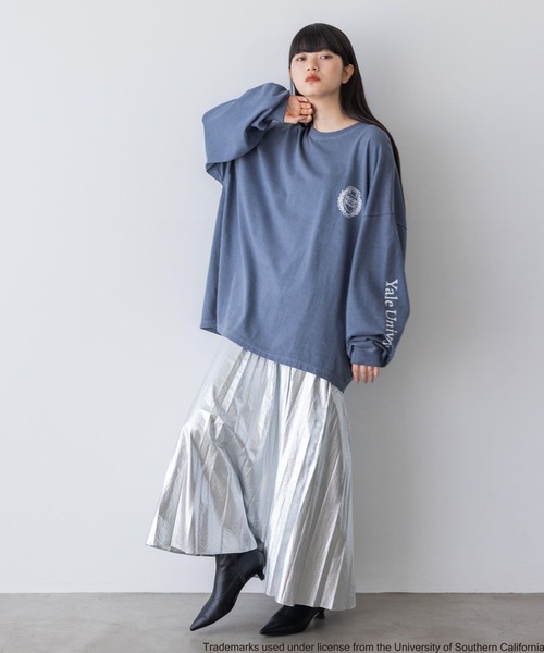 yuw（ユウ）の「ＣＯＬＬＥＧＥ　Ｔｅｅロングスリーブ　973021（Tシャツ/カットソー・レディース・ネイビー/ブラック・FREE）」の11枚目の写真