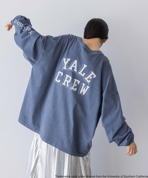 yuw（ユウ）の「ＣＯＬＬＥＧＥ　Ｔｅｅロングスリーブ　973021（Tシャツ/カットソー・レディース・ネイビー/ブラック・FREE）」の12枚目の写真