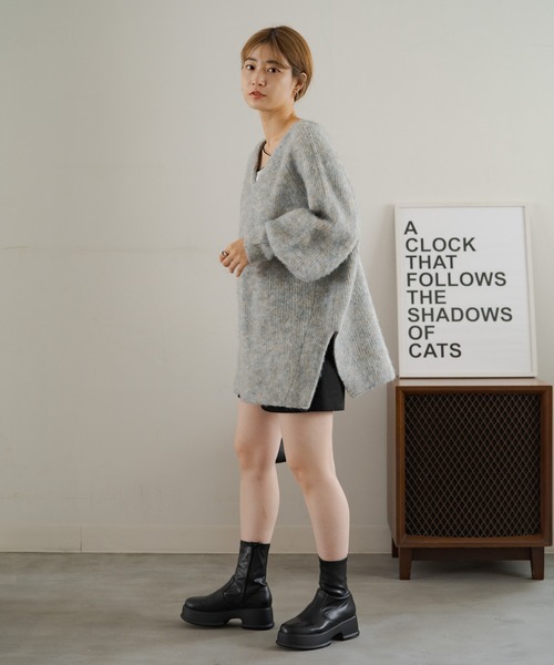 Kastane（カスタネ）の「メランジVニット（ニット/セーター・レディース・ブラウン/グレー/ブルー/グリーン/アイボリー・FREE）」の15枚目の写真