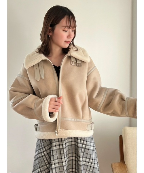 セール】ボアコンパクトショートブルゾン（ブルゾン）｜dazzlin