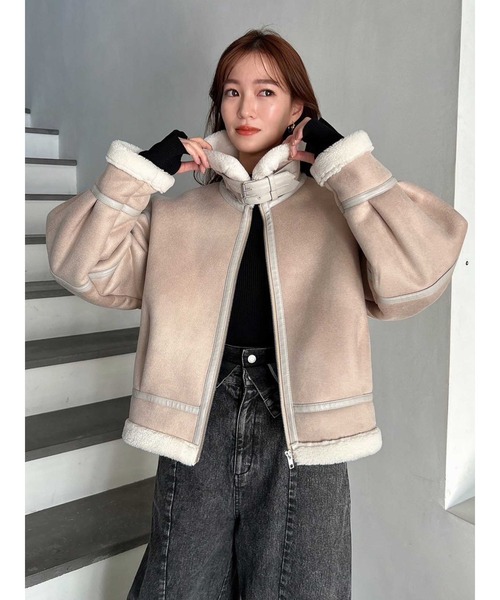 セール】ボアコンパクトショートブルゾン（ブルゾン）｜dazzlin