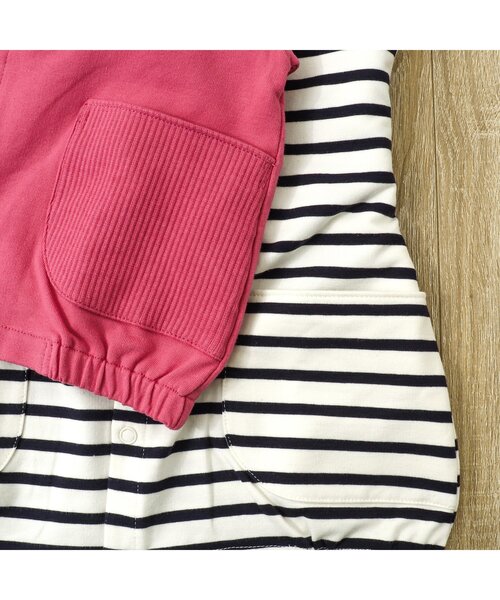 apres les cours（アプレレクール）の「【UVカット】無地・ボーダーカットソーカーディガン（カーディガン/ボレロ・キッズ・ローズ/その他2/キナリ/グリーン・80/90/100/110/120/130/140）」の19枚目の写真