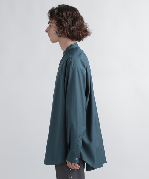 HARE(ハレ)の「TRスタンドカラーオーバーシャツ(HARE)(シャツ/ブラウス・メンズ・ブルー/ホワイト系その他/ブラック系その他・MEDIUM/SMALL)」の9枚目の写真