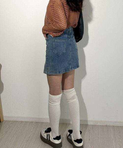 Silly（シリー）の「デニムフェイクスカートショートパンツ（デニムスカート・レディース・ブルー・SMALL/MEDIUM/LARGE/X-LARGE）」の13枚目の写真