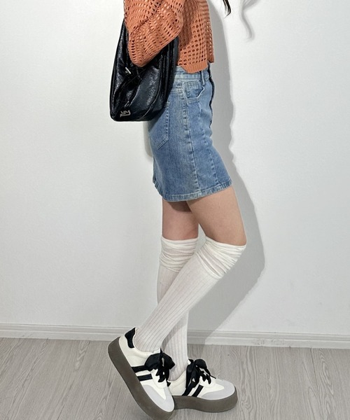 Silly（シリー）の「デニムフェイクスカートショートパンツ（デニムスカート・レディース・ブルー・SMALL/MEDIUM/LARGE/X-LARGE）」の12枚目の写真