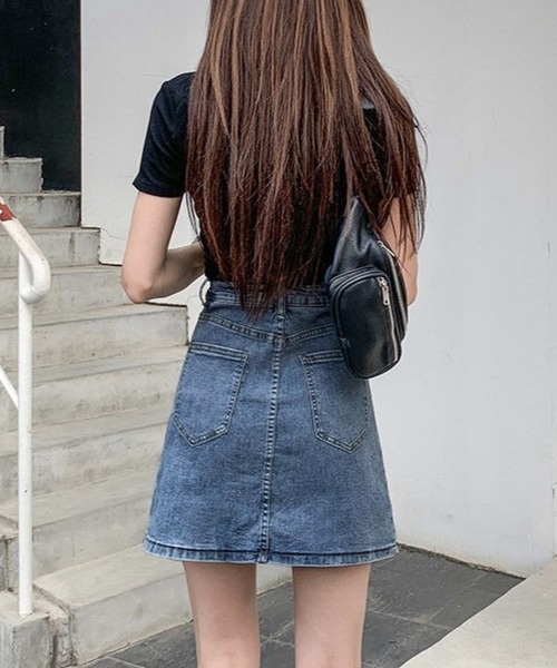 Silly（シリー）の「デニムフェイクスカートショートパンツ（デニムスカート・レディース・ブルー・SMALL/MEDIUM/LARGE/X-LARGE）」の17枚目の写真