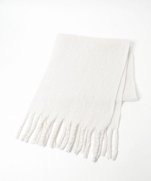 PAGEBOY(ページボーイ)の「フリンジストール(マフラー・レディース・ホワイト/チャコールグレー/グリーン・FREE)」の13枚目の写真