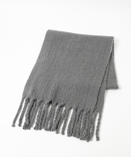 PAGEBOY(ページボーイ)の「フリンジストール(マフラー・レディース・ホワイト/チャコールグレー/グリーン・FREE)」の14枚目の写真